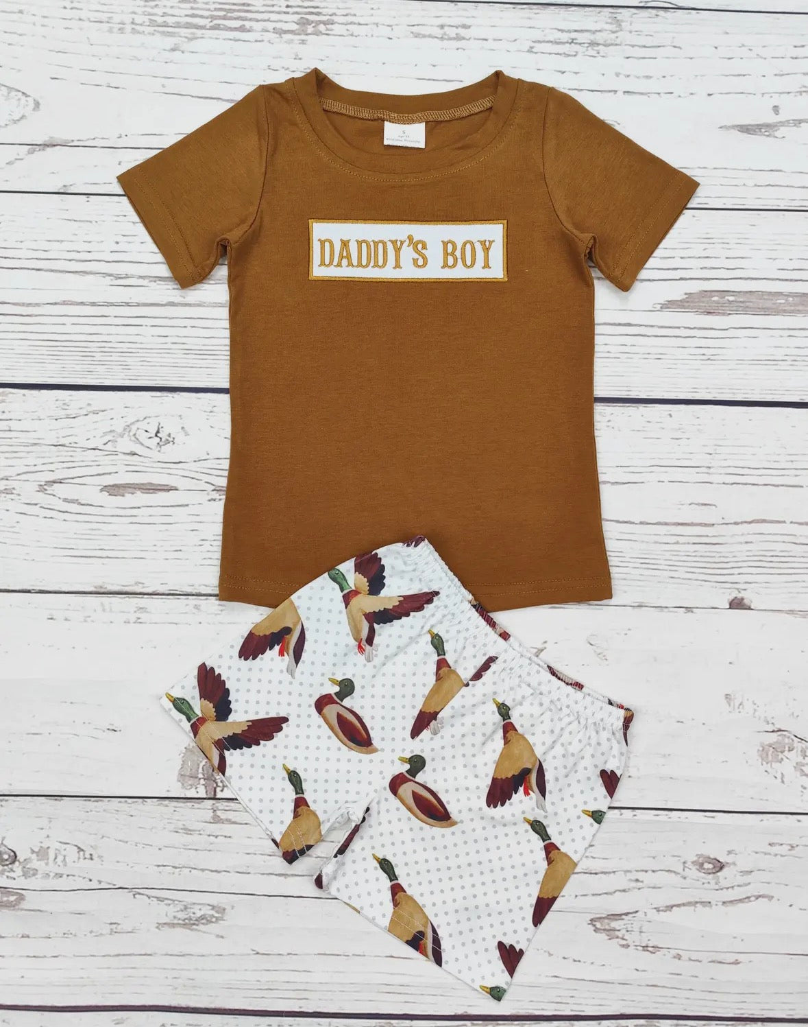Duck Print Daddy’s Boy Appliqué Outfit