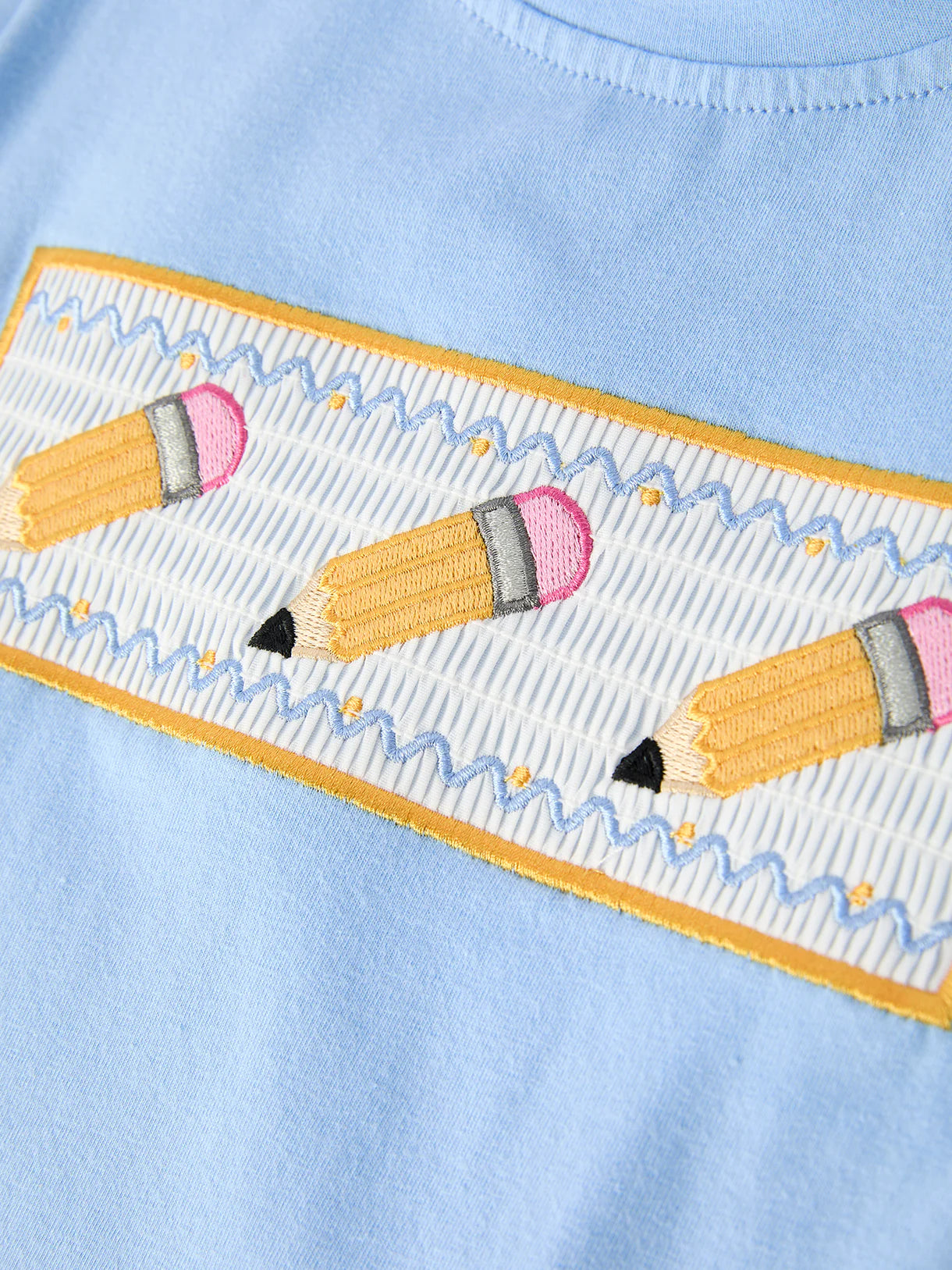 Back to School Pencil Boys Set Applique Plaid Shorts