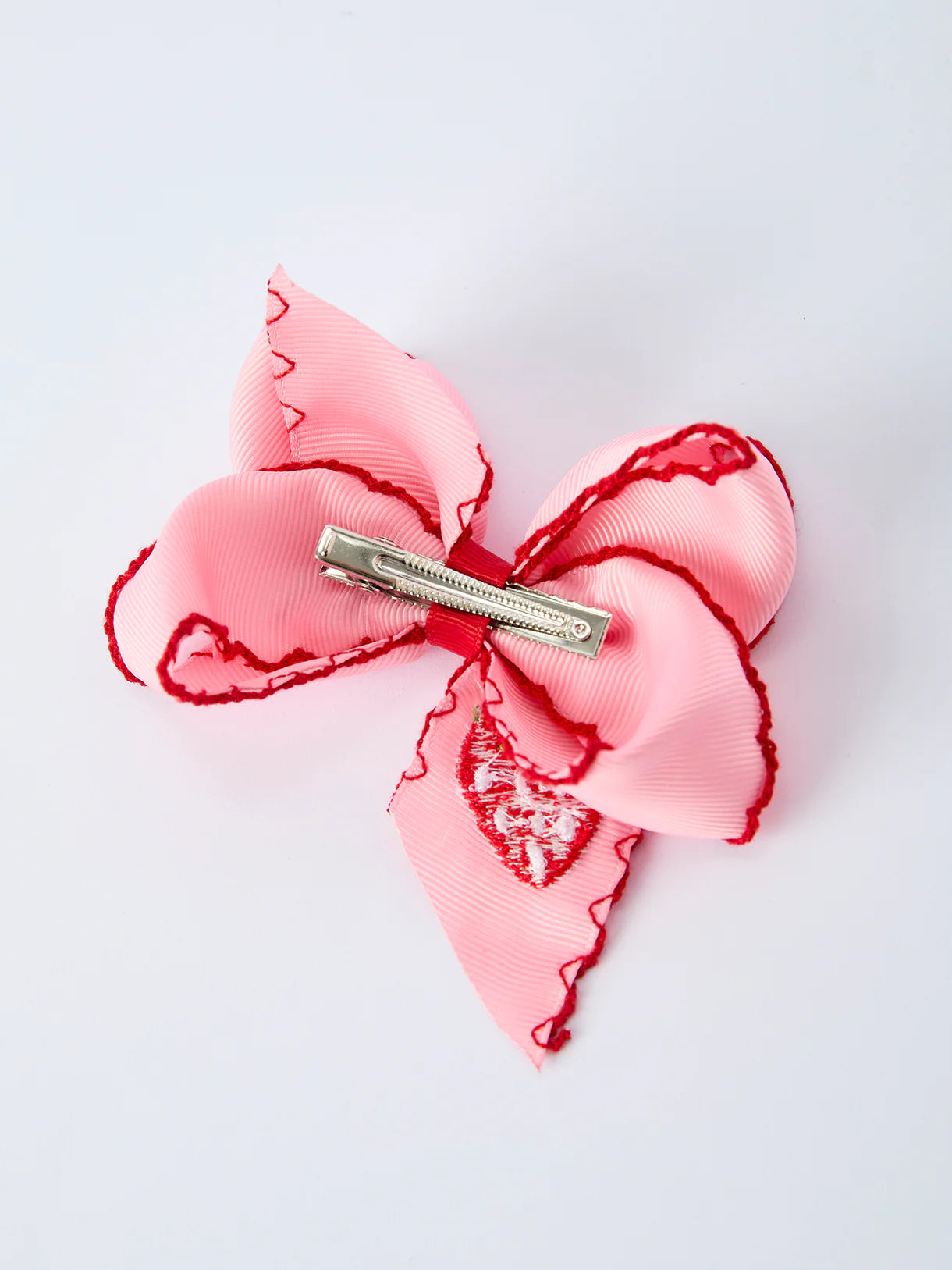 Strawberry Embroidered Girls Hairpin 4 Inches