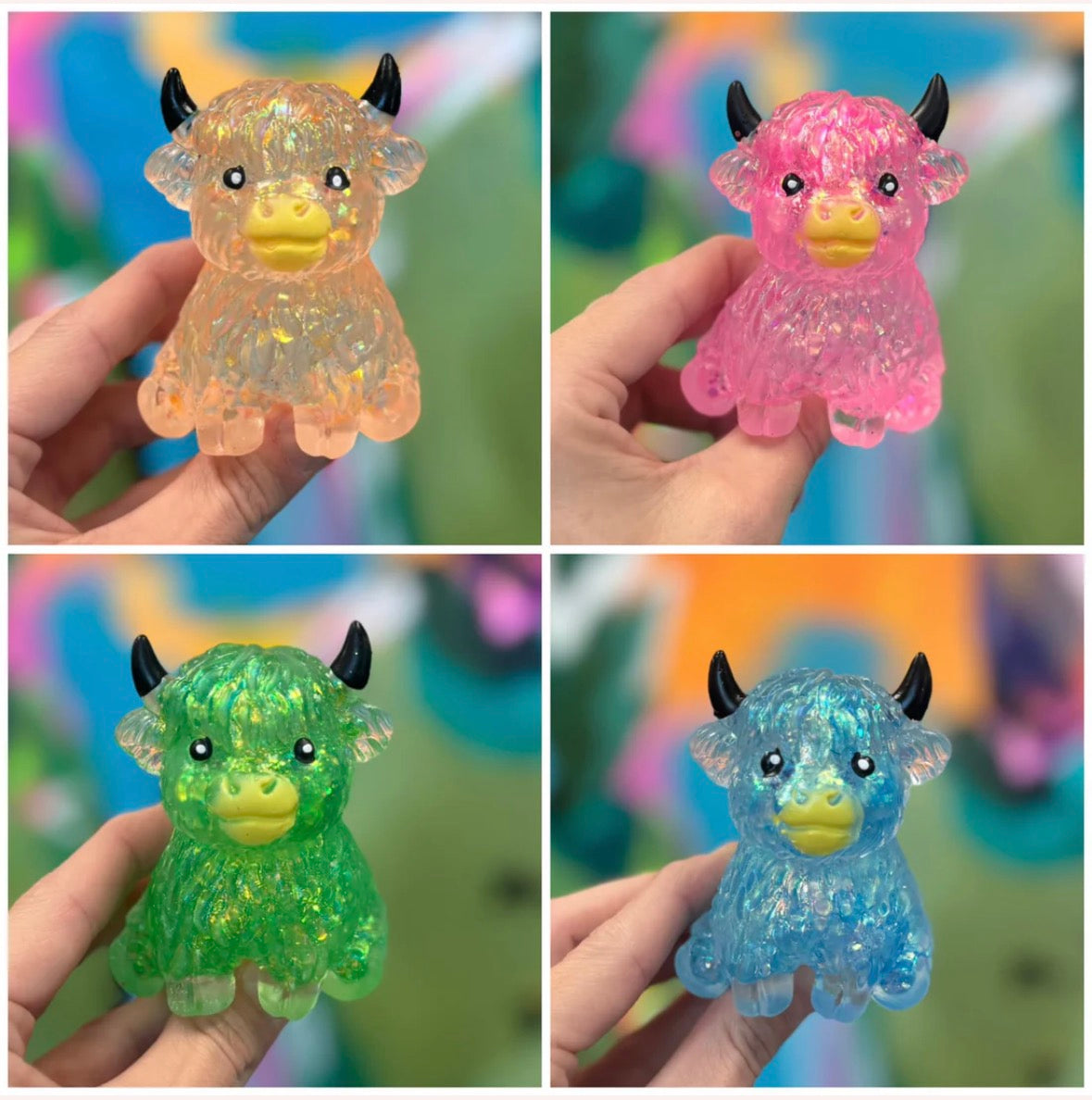 Hyland Cow Glitter Squishes - READY TO SHIP!