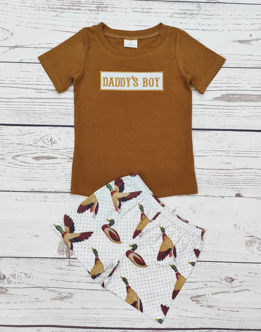 Duck Print Daddy’s Boy Appliqué Outfit