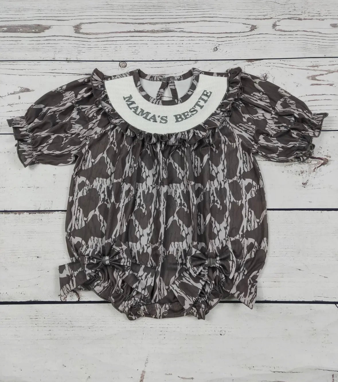 Camo Mama’s Bestie Smocked Bubble
