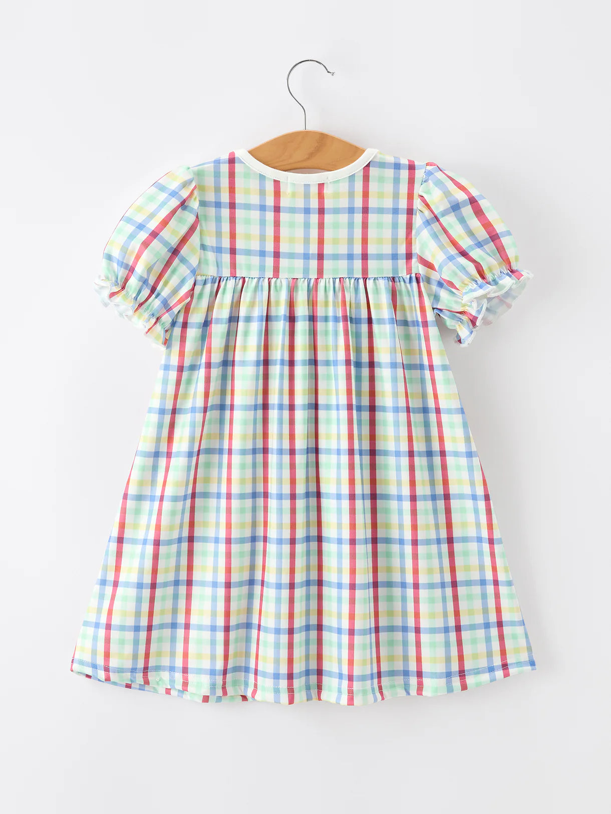 Girls Back To School Dog Plaid Twirl Dress