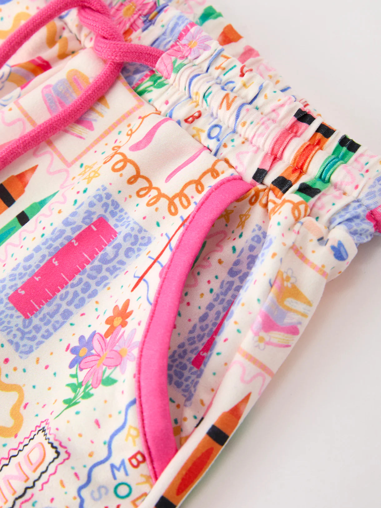 Back to School Print Girl Short Set Scallop Hem - PREORDER