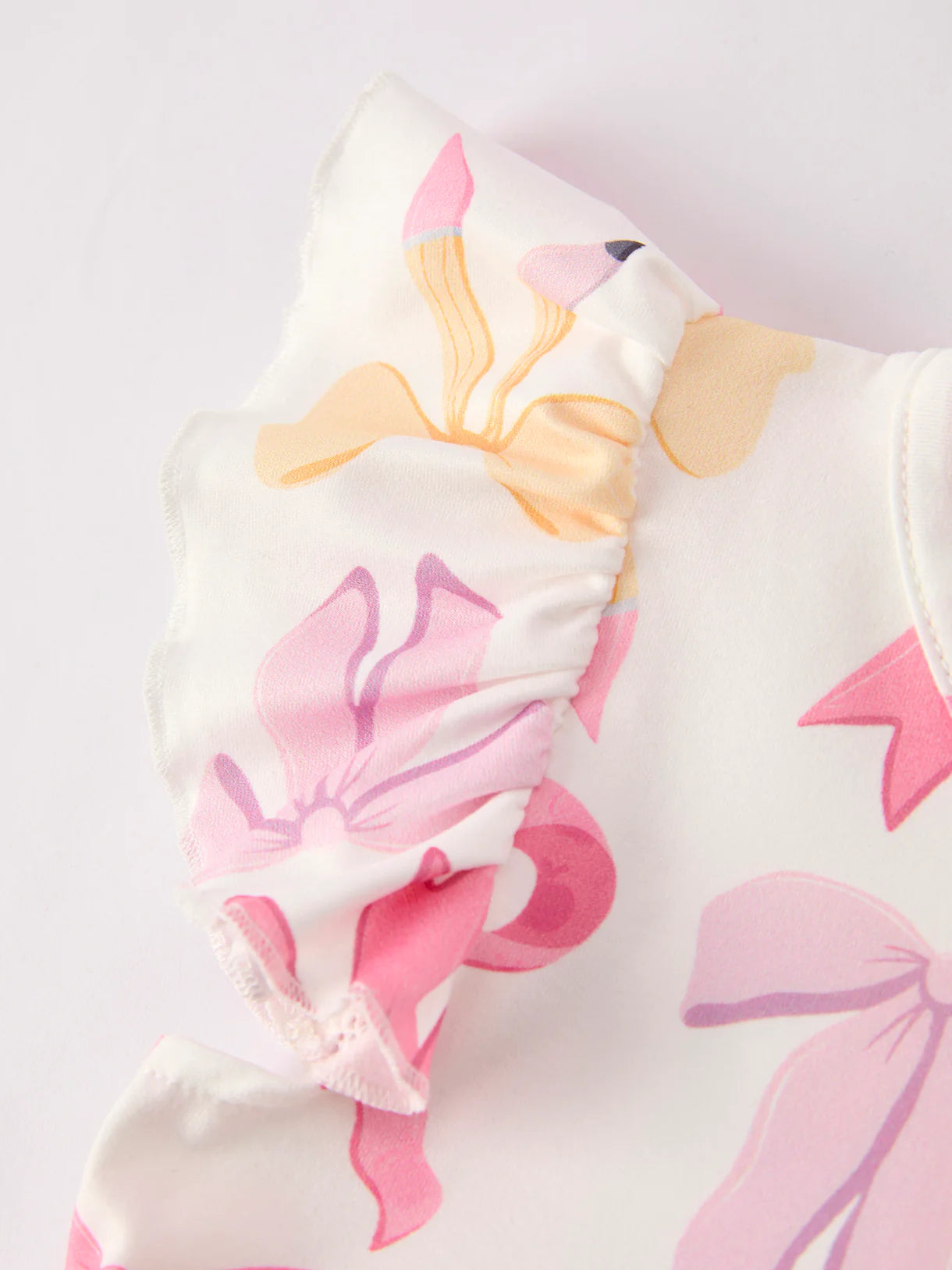 BACK TO SCHOOL Girl's Summer Bow Short Sleeve Shorts Set