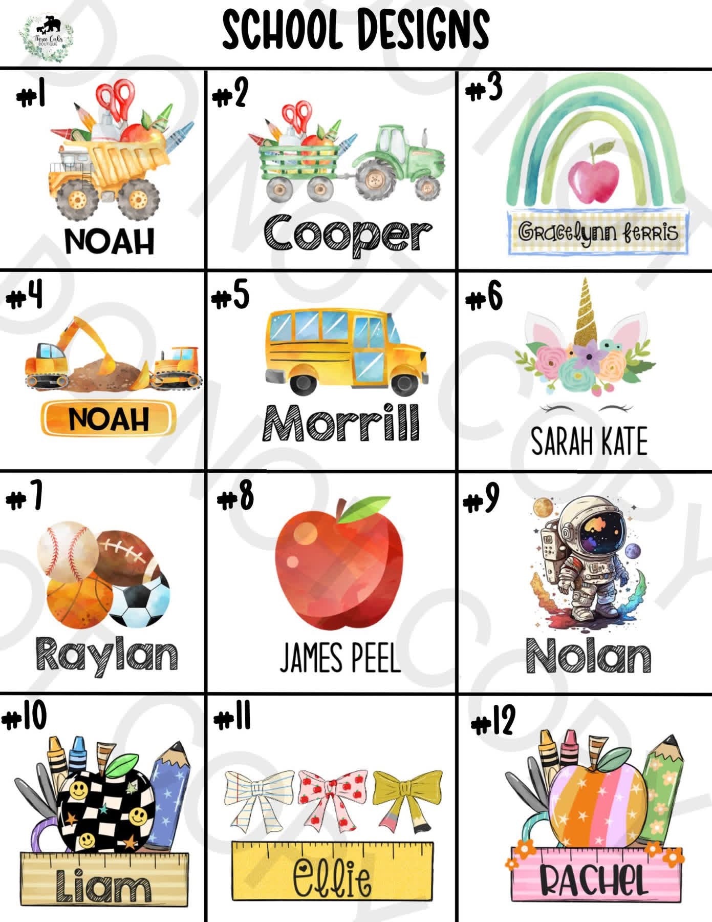 Personalized School Money Envelopes