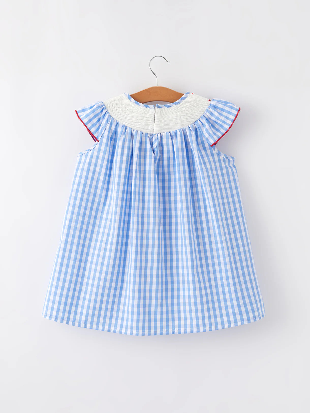 4th of July Flag Embroidery Smocking Girls Dress
