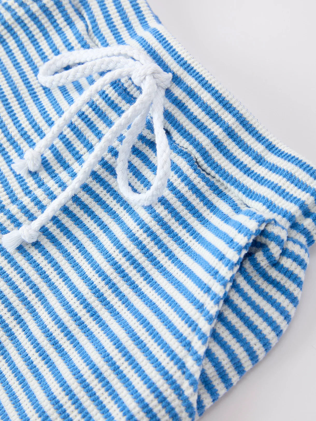 4th of July Flag Chenille Boys Set Blue Stripe Shorts