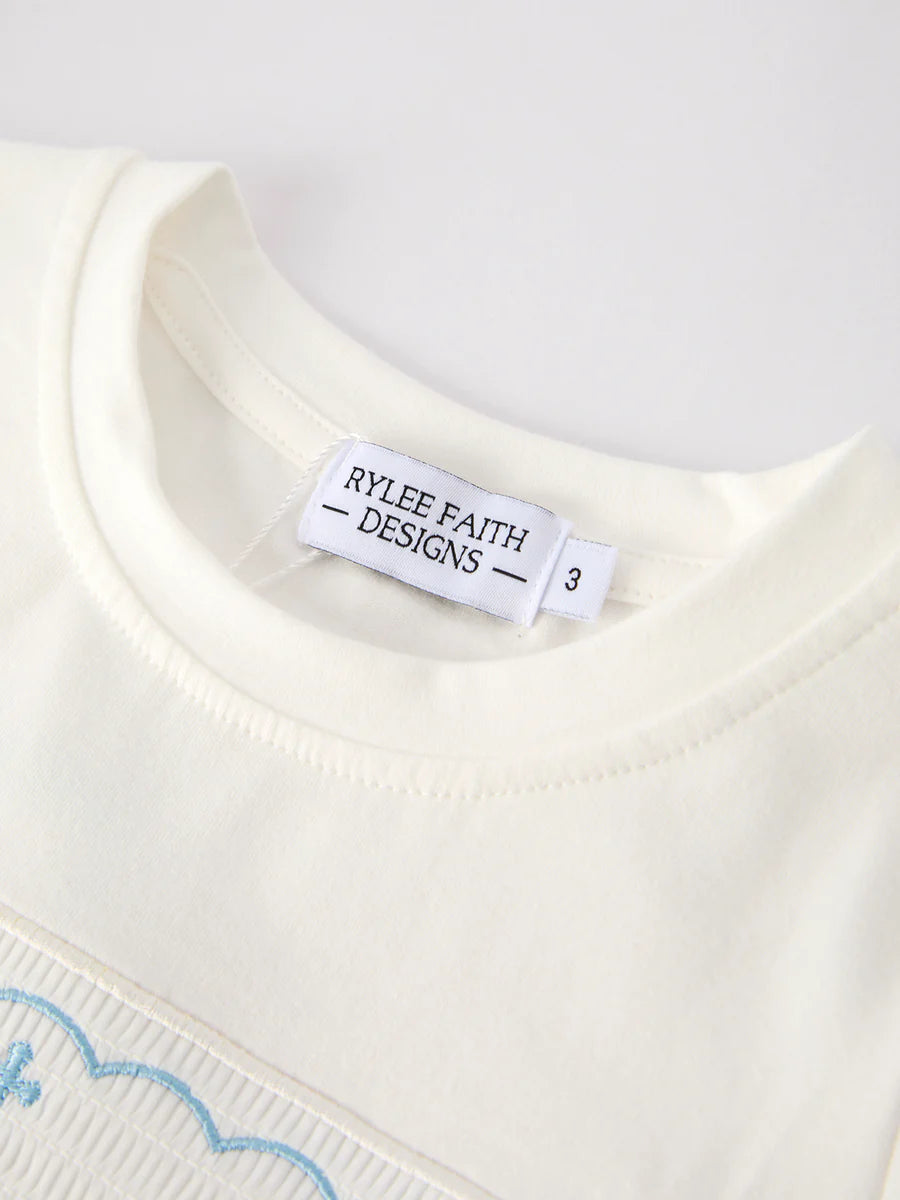 Blue Smocked Church Christ Bishop Christening Toddler Boys'Set