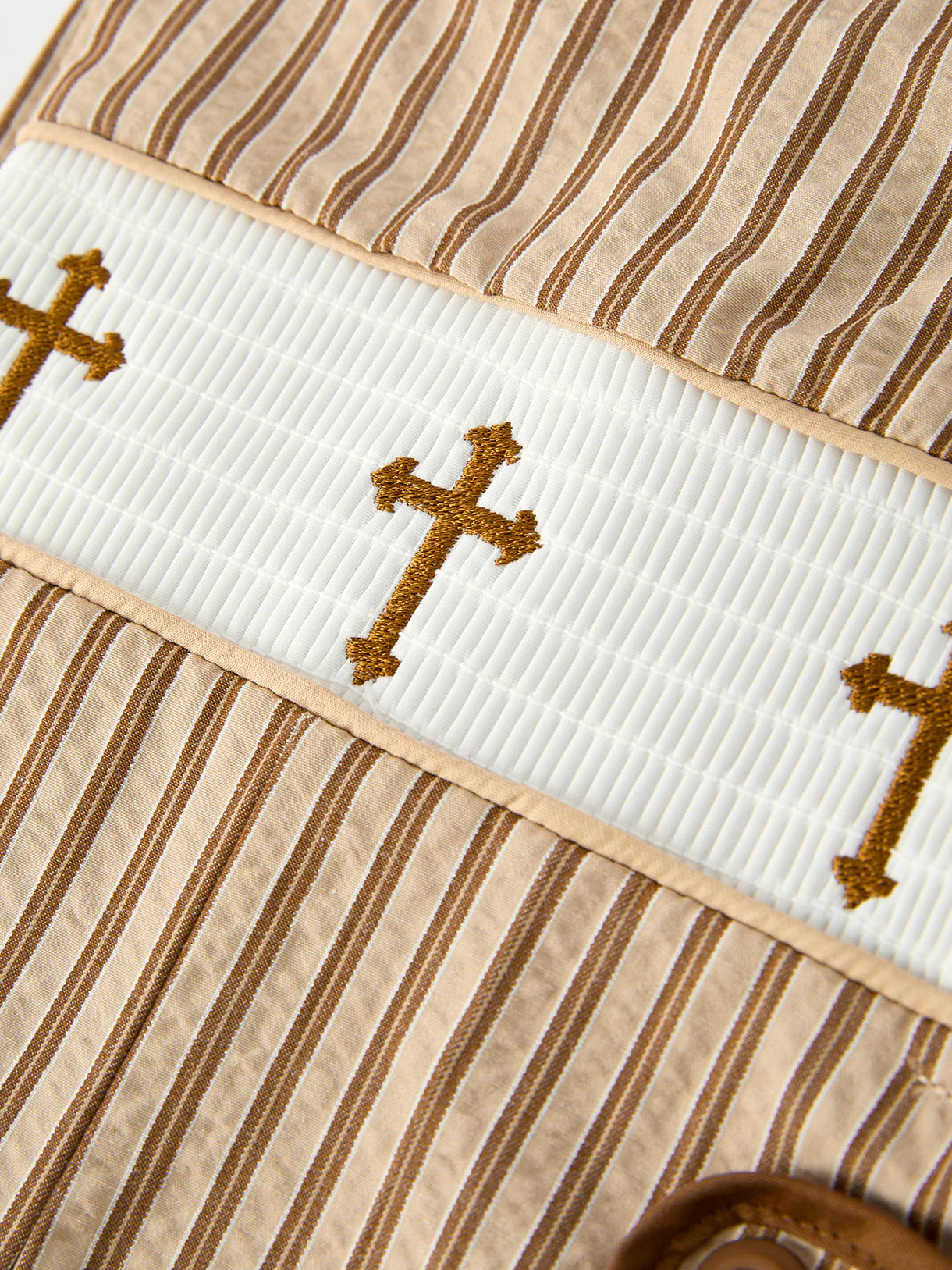 Stripe Smocked Church Christ Bishop Christening Toddler Boys' Romper