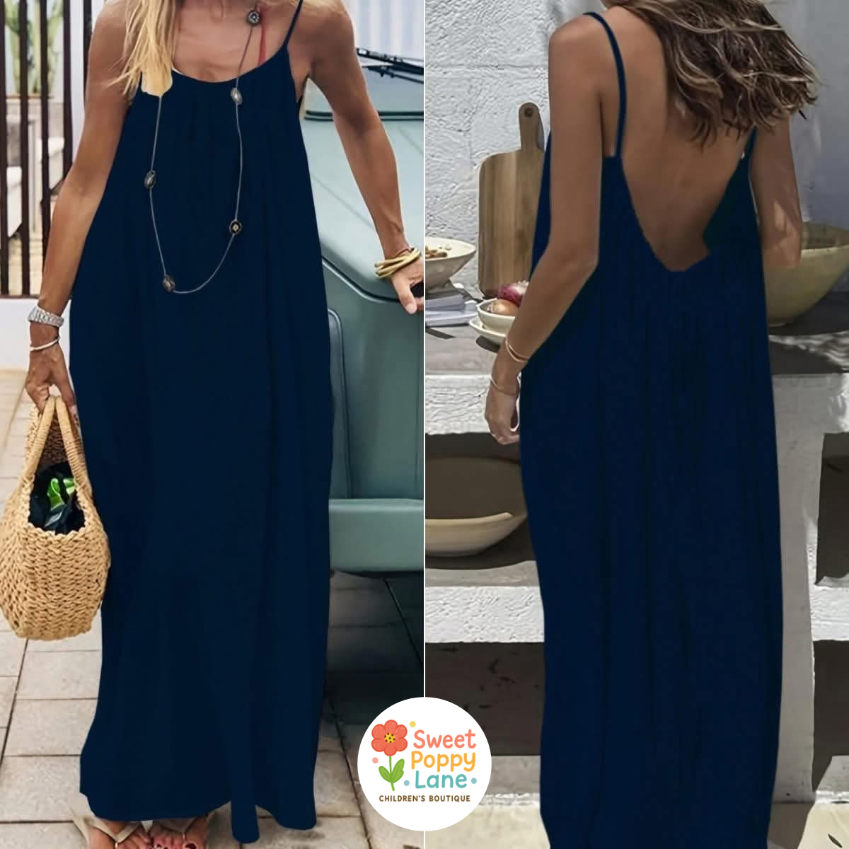 Backless Spaghetti Strap Maxi Dress