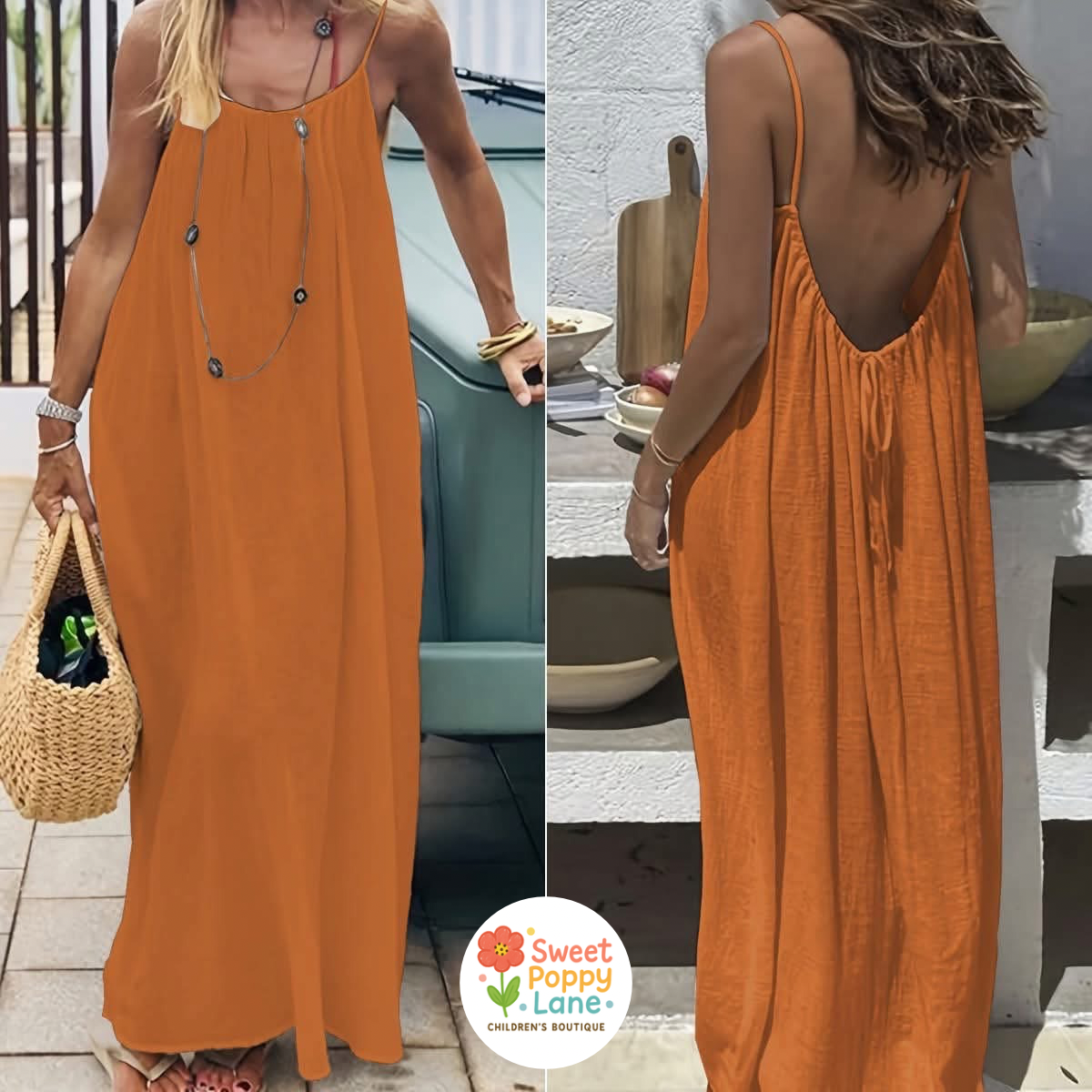Backless Spaghetti Strap Maxi Dress