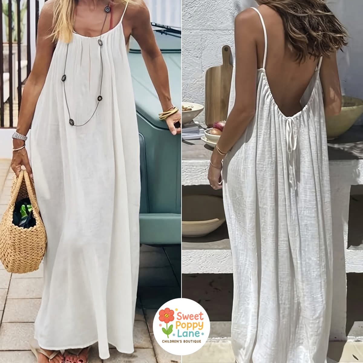 Backless Spaghetti Strap Maxi Dress