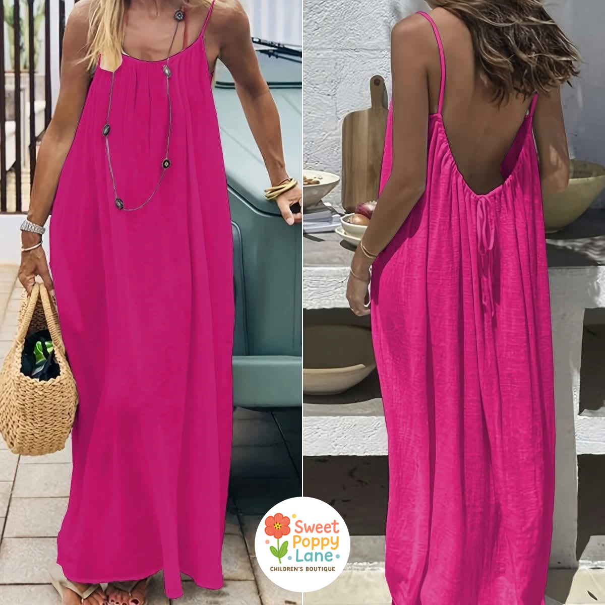Backless Spaghetti Strap Maxi Dress