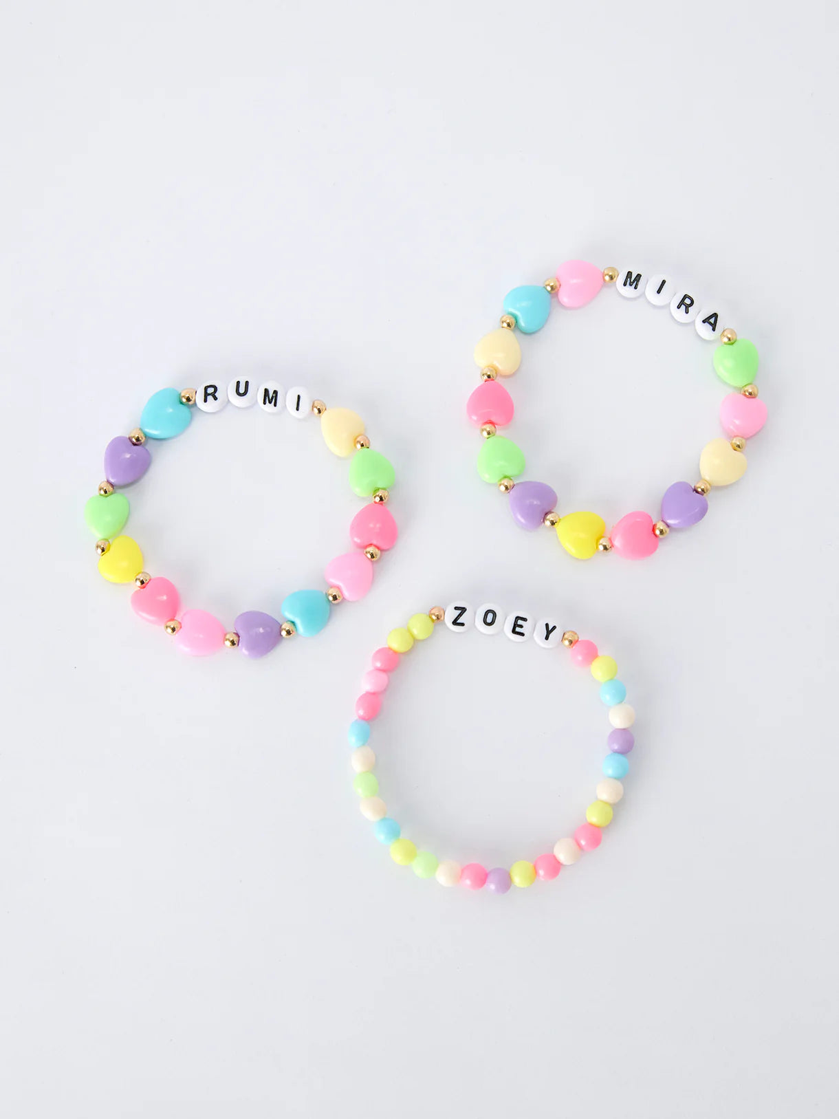 GOLDEN Name Elastic Beaded Letter Bracelet