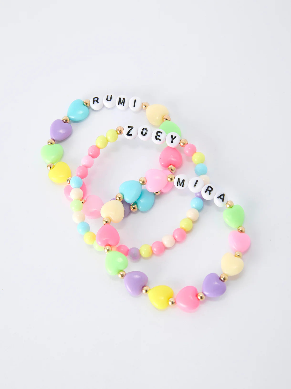 GOLDEN Name Elastic Beaded Letter Bracelet