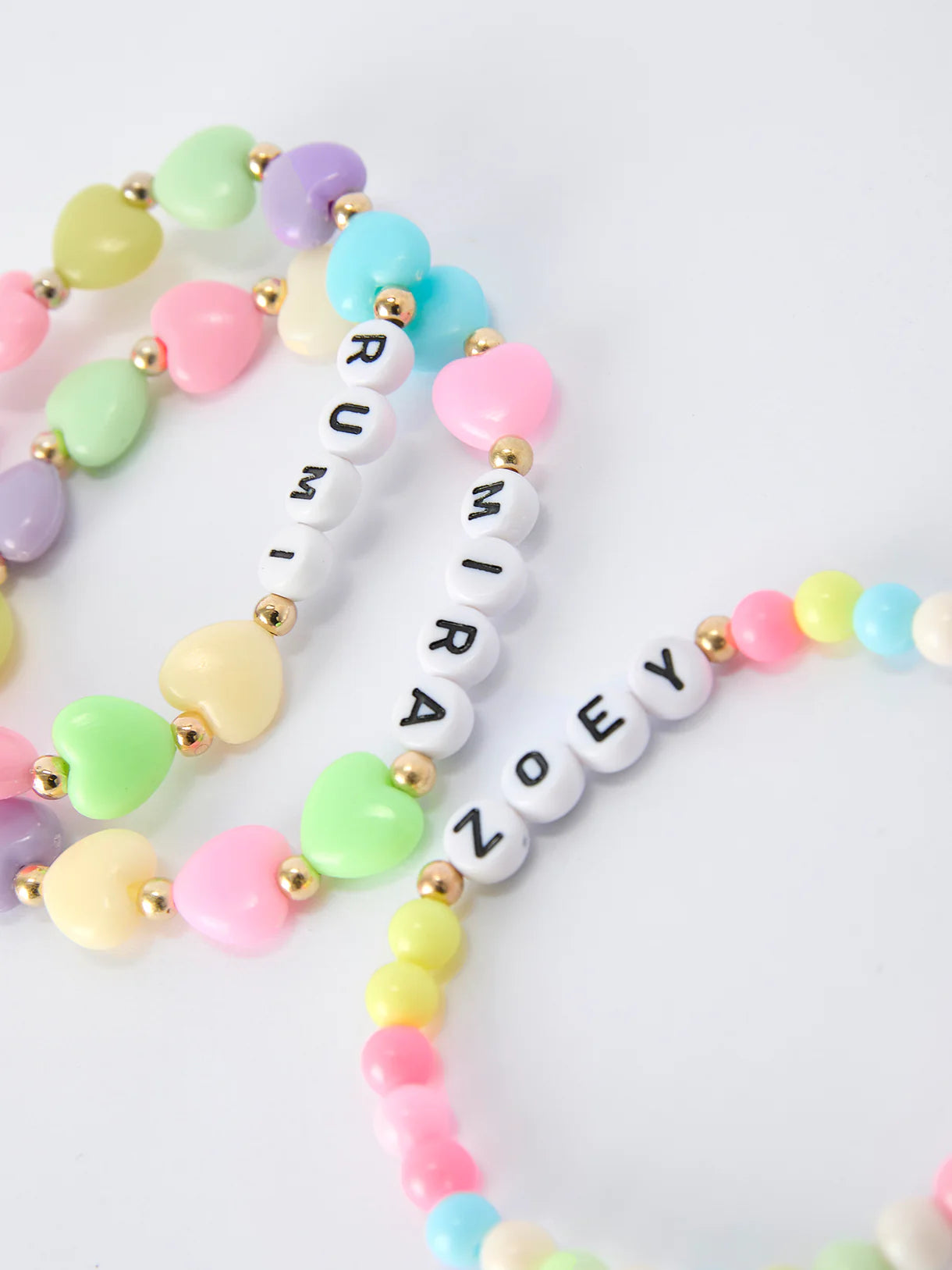 GOLDEN Name Elastic Beaded Letter Bracelet