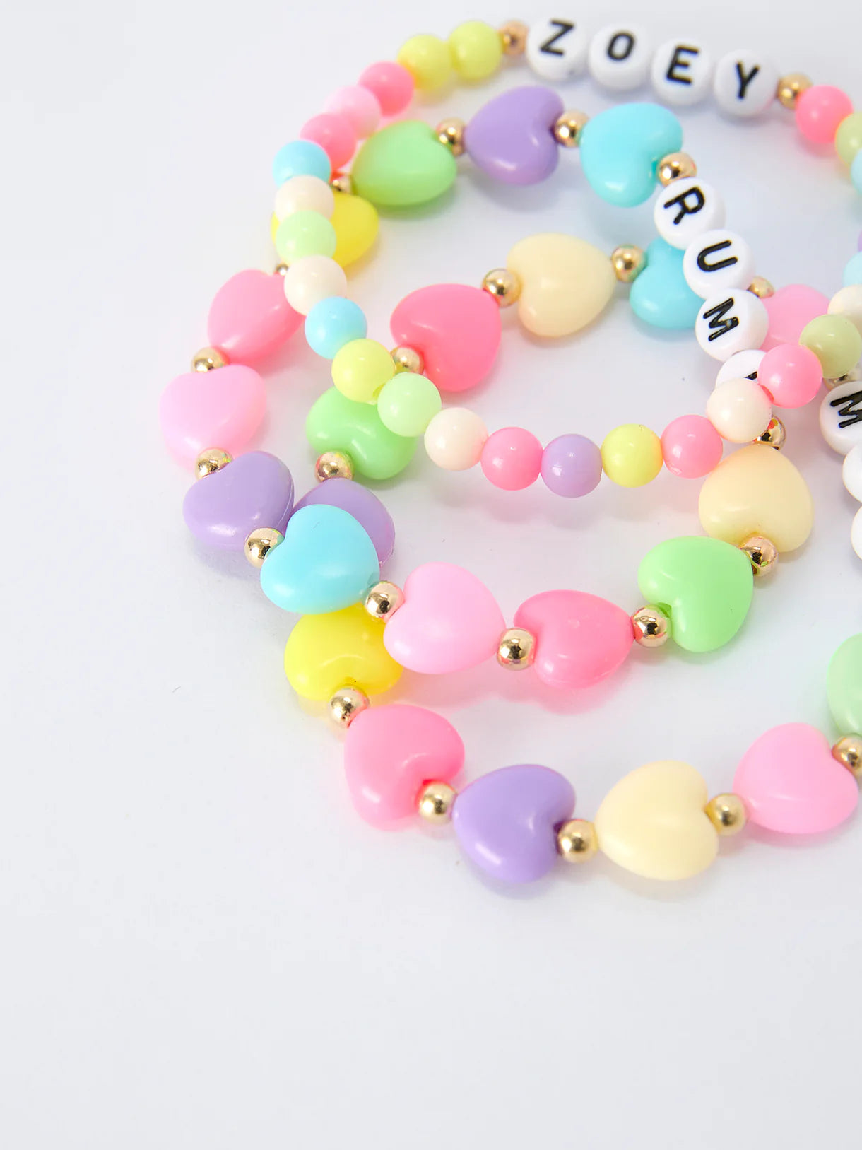 GOLDEN Name Elastic Beaded Letter Bracelet
