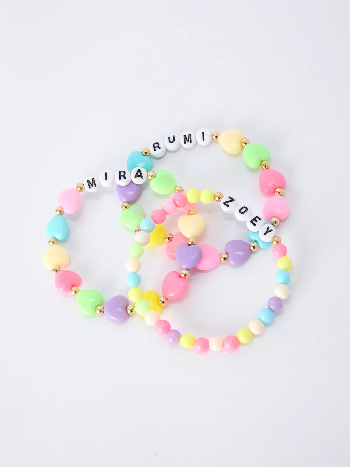 GOLDEN Name Elastic Beaded Letter Bracelet