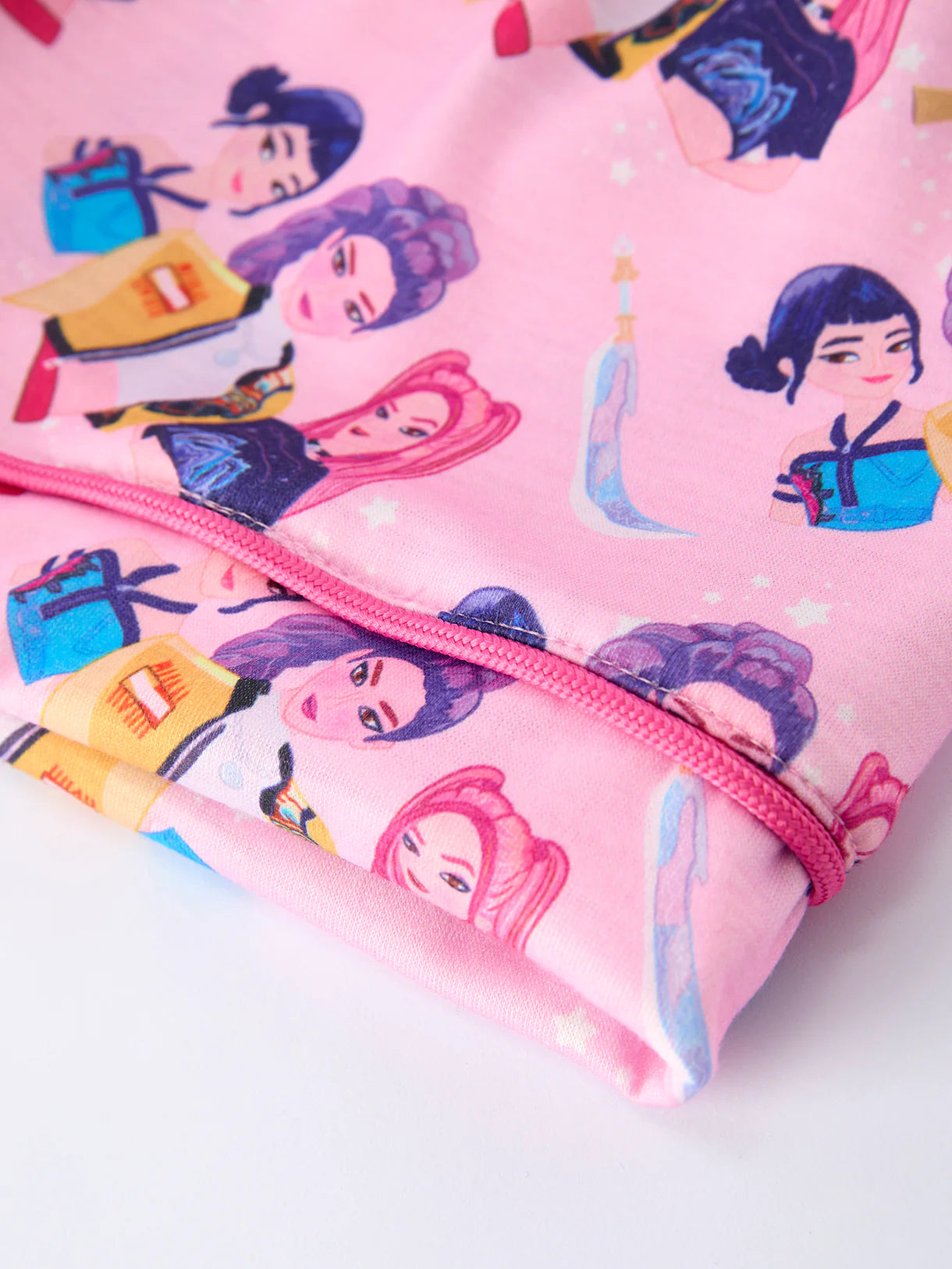 Pink GOLDEN Print Short Sleeve Girl Pajama Set
