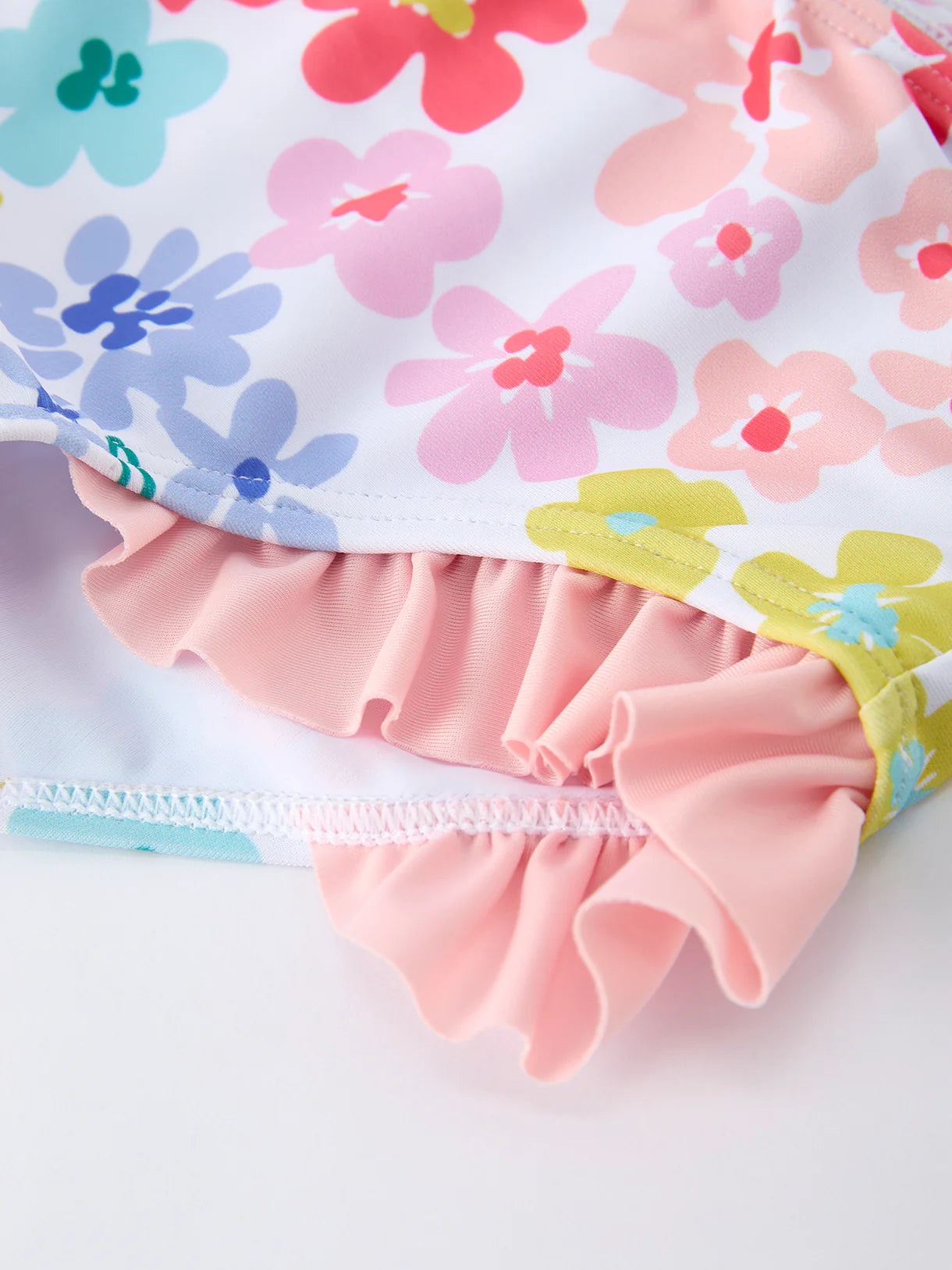 Summer Floral Girls Long Sleeve Swim Set