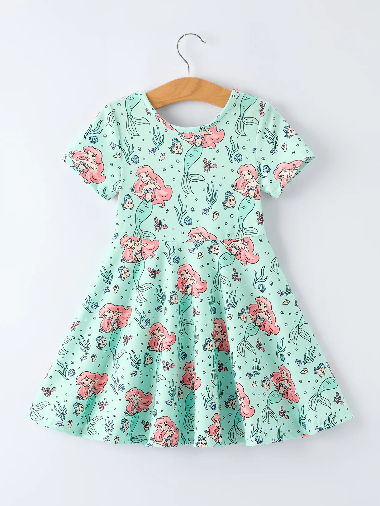 Summer Mermaid Girls Short Sleeves Dress