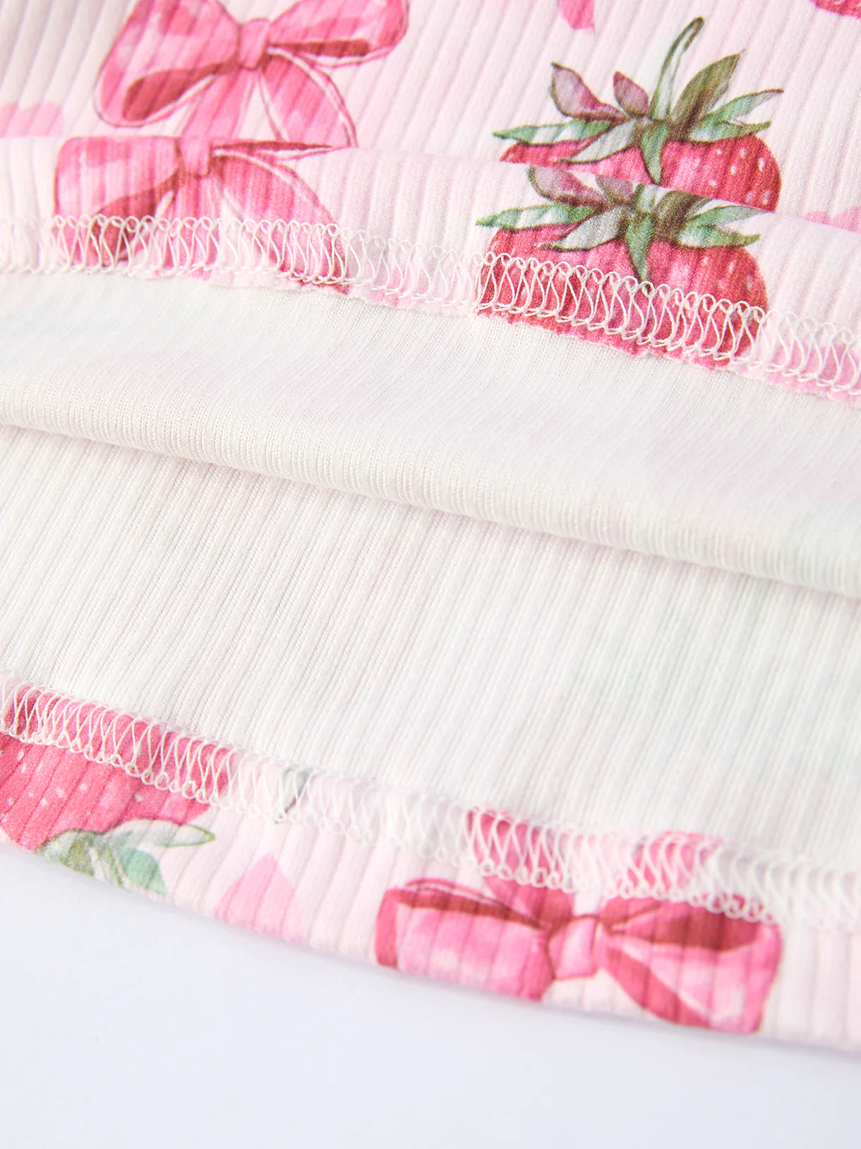 Strawberry Bow Girls Short Sleeve Dress